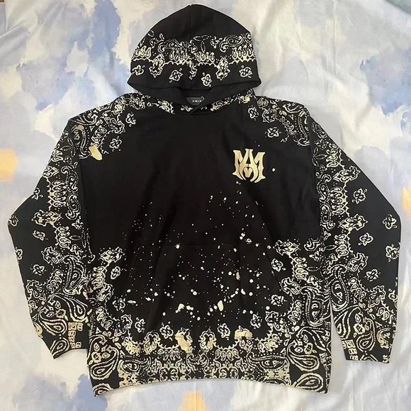 AMIRI Shirts Amiri Paisley Print Cashew Flower Hoodie Black Poshmark